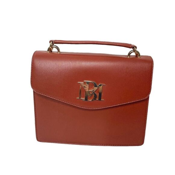NEW Badgley‎ Mischka flap top handle crossbody bag purse vegan saffiano leather - Picture 1 of 14